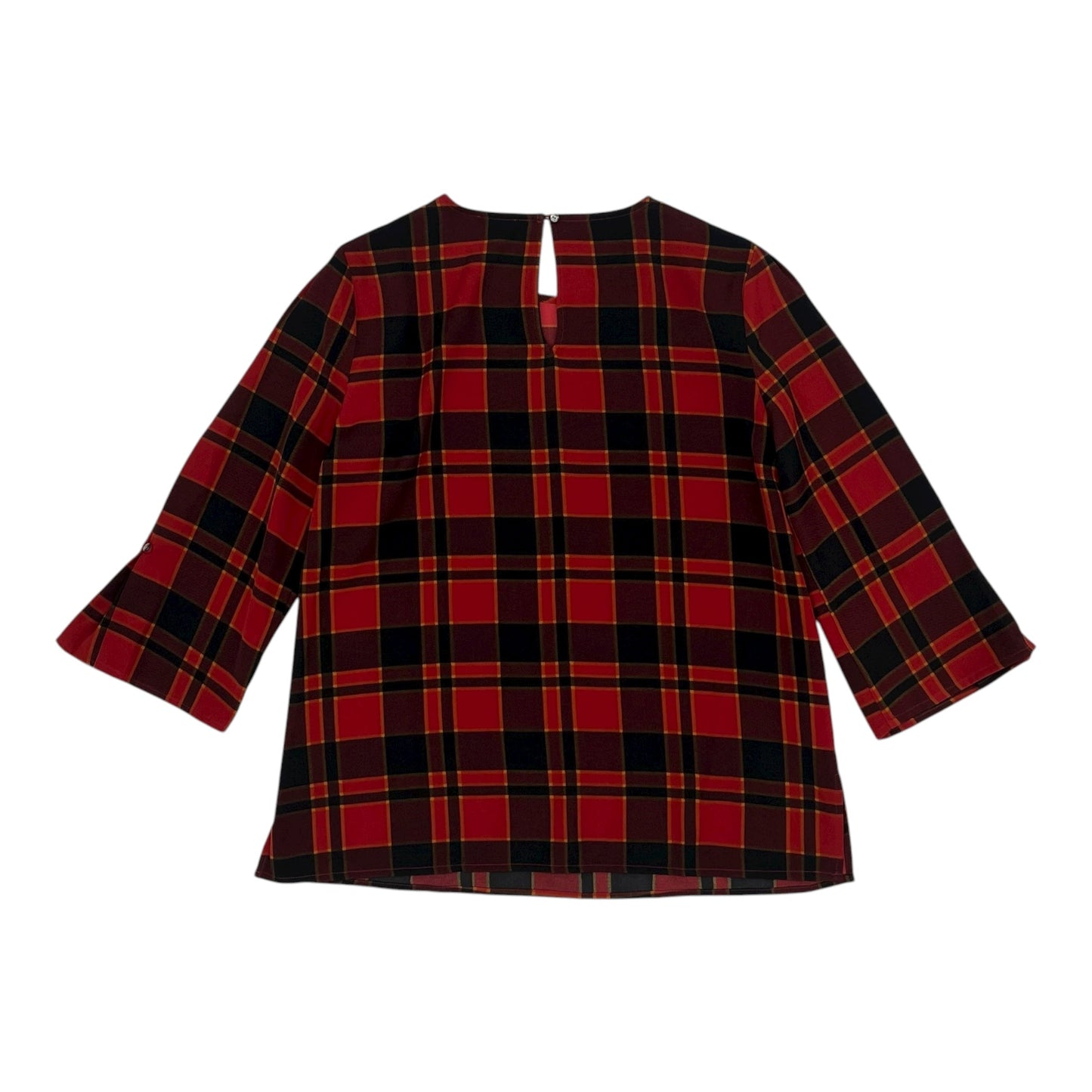 Blouse 3/4 Sleeve By Ann Taylor In Black & Red, Size:S