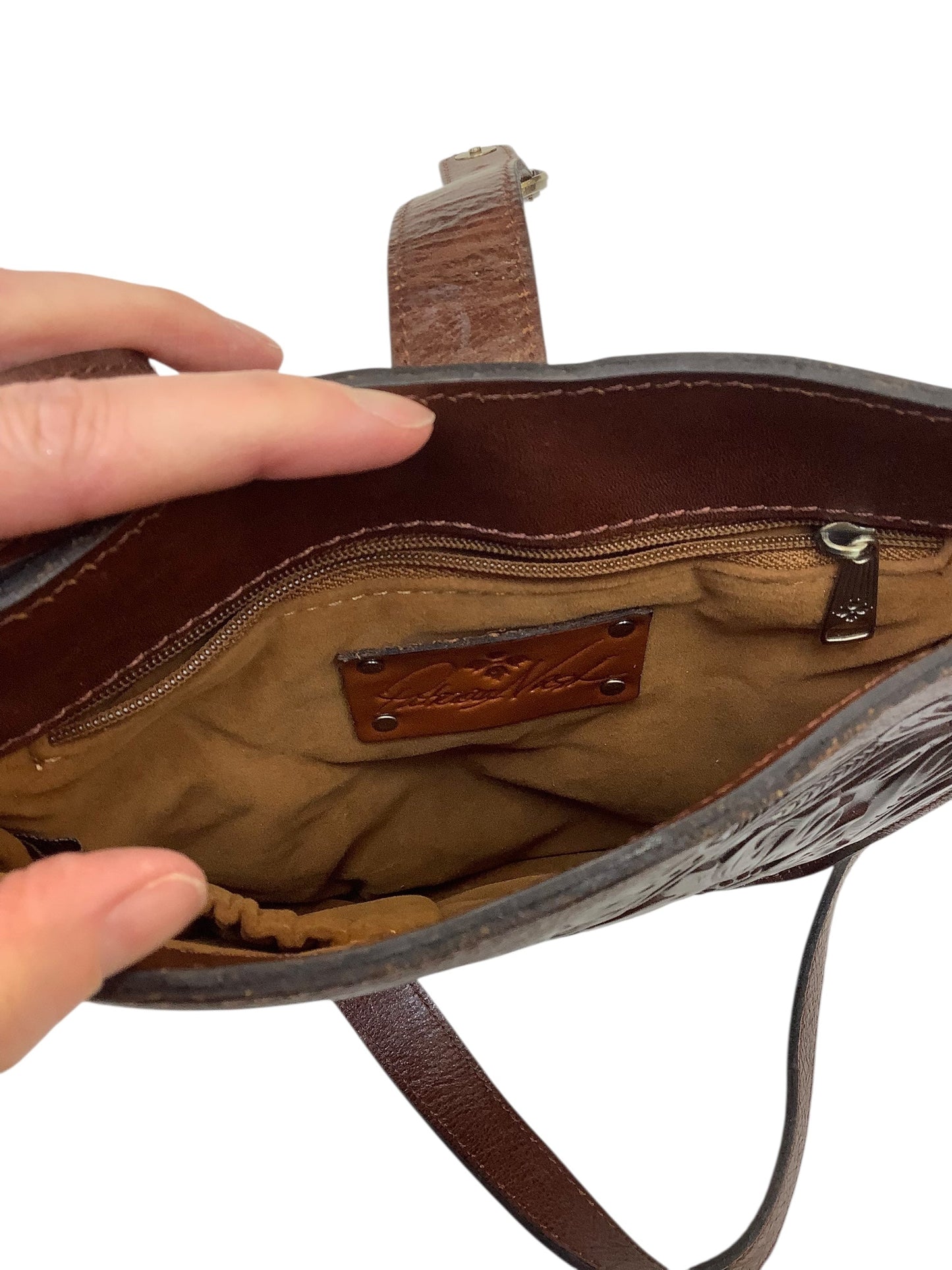 Crossbody Designer By Patricia Nash In Brown, Size:Medium