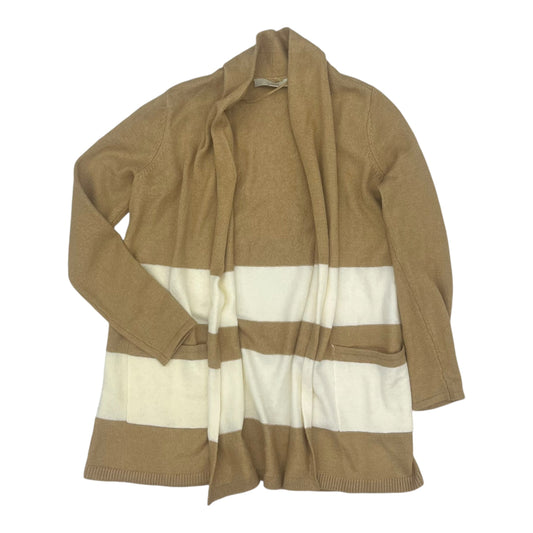 Sweater Cardigan By Loft In Cream & Tan, Size:S