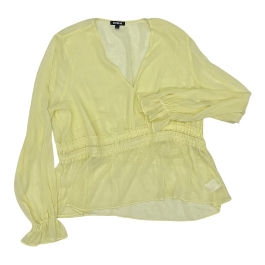 Blouse Ls By Express In Green, Size:Xl