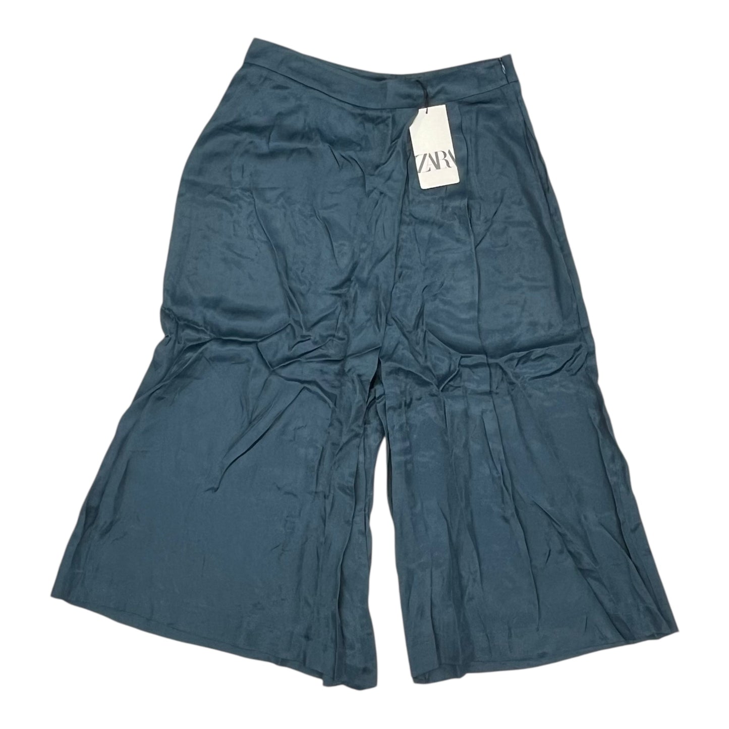 Pants Cropped By Zara In Blue, Size:L