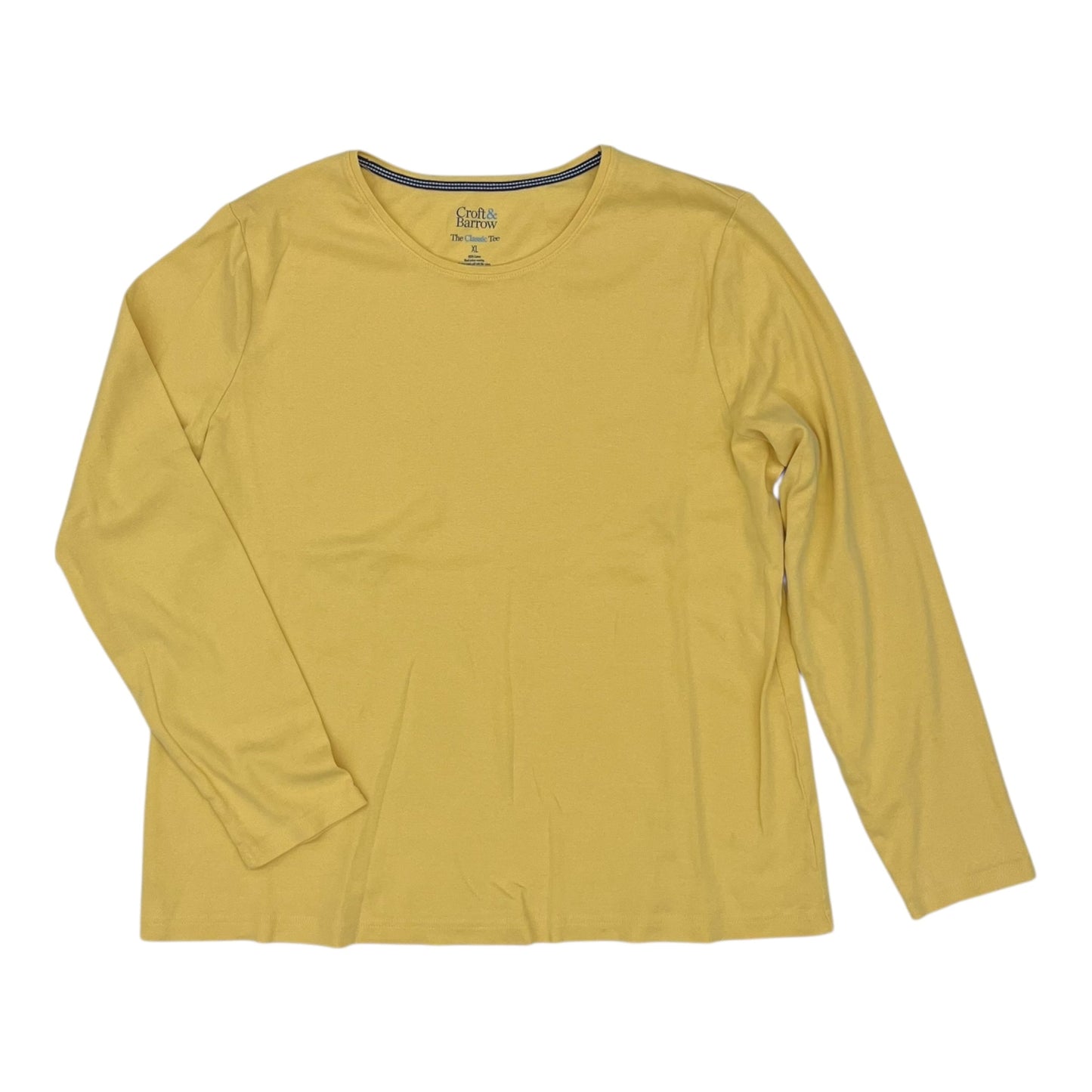 Top Ls Basic By Croft And Barrow In Yellow, Size:Xl