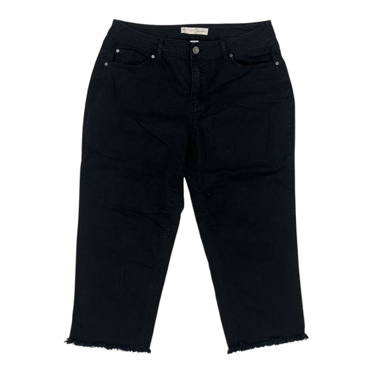 Jeans Cropped By Cato In Black Denim, Size:16