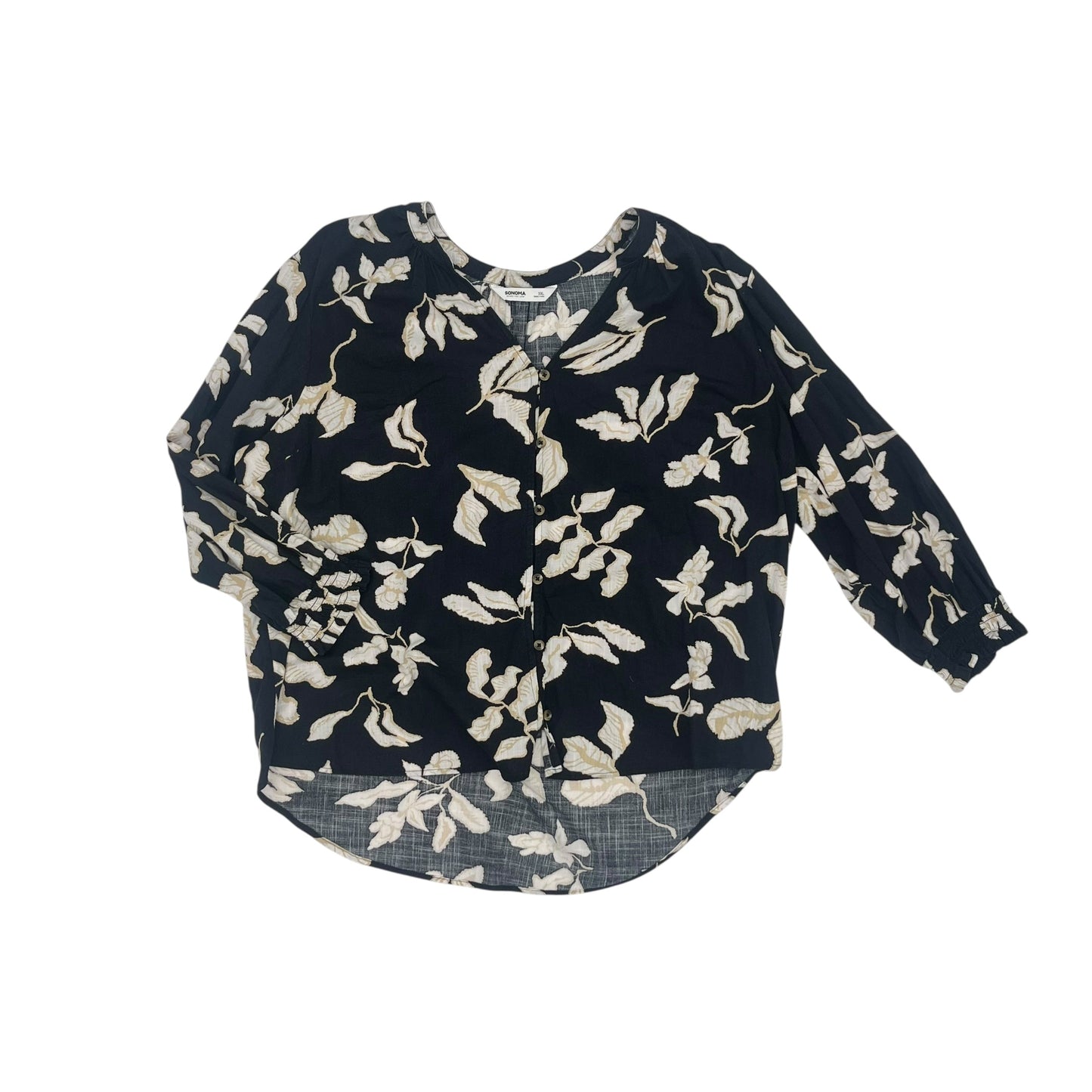 Blouse Ls By Sonoma In Blue, Size:Xxl