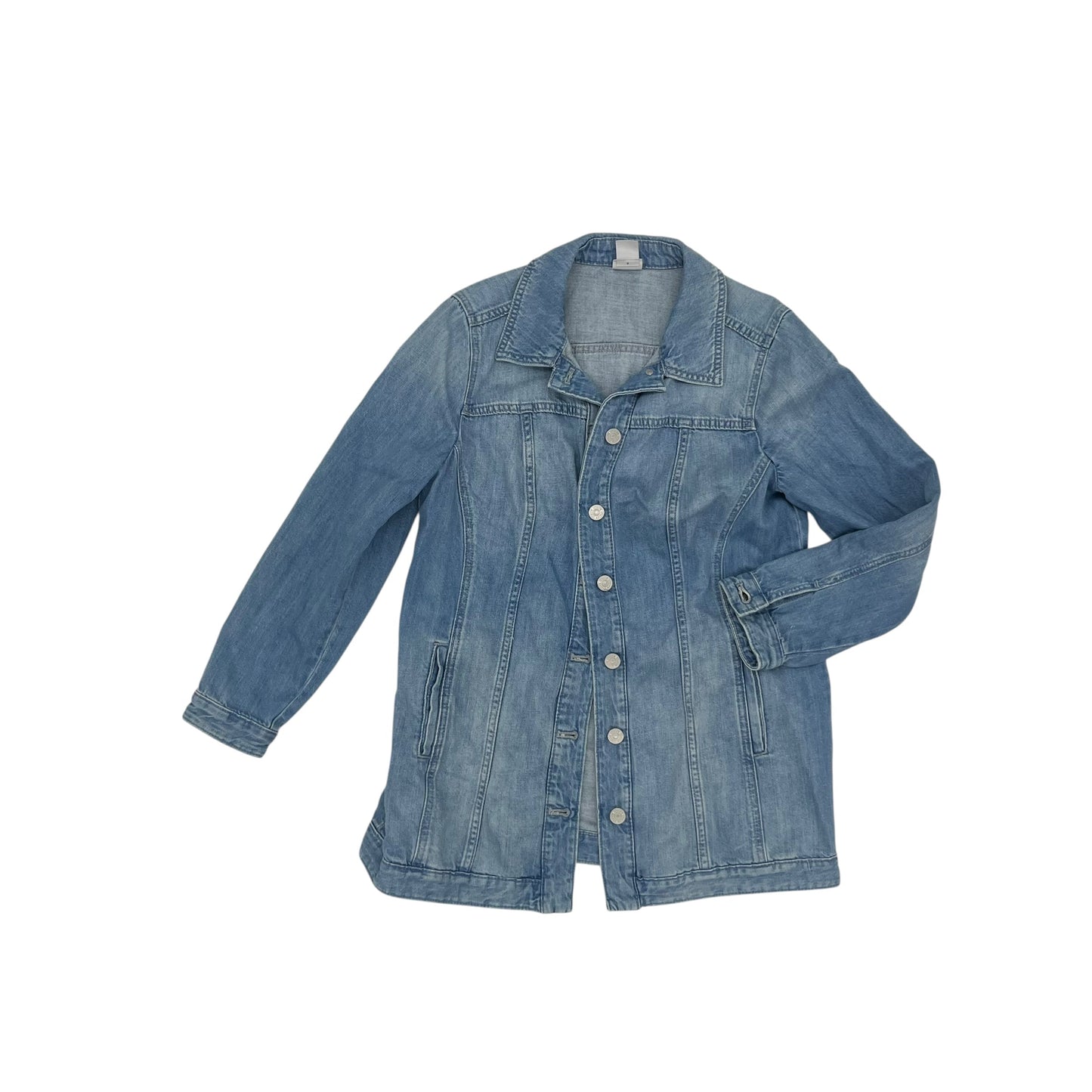 Jacket Denim By Chicos In Blue Denim, Size:Sp