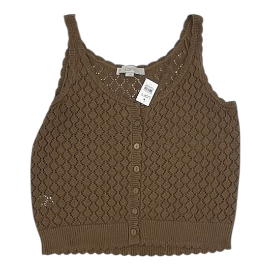 Vest Sweater By Loft In Brown, Size:L