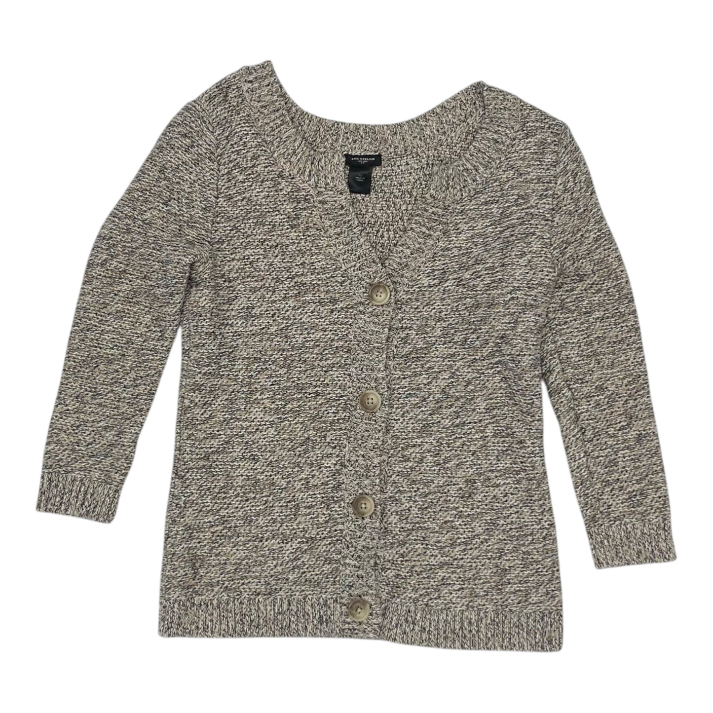 Sweater Cardigan By Ann Taylor In Tan, Size:Xs