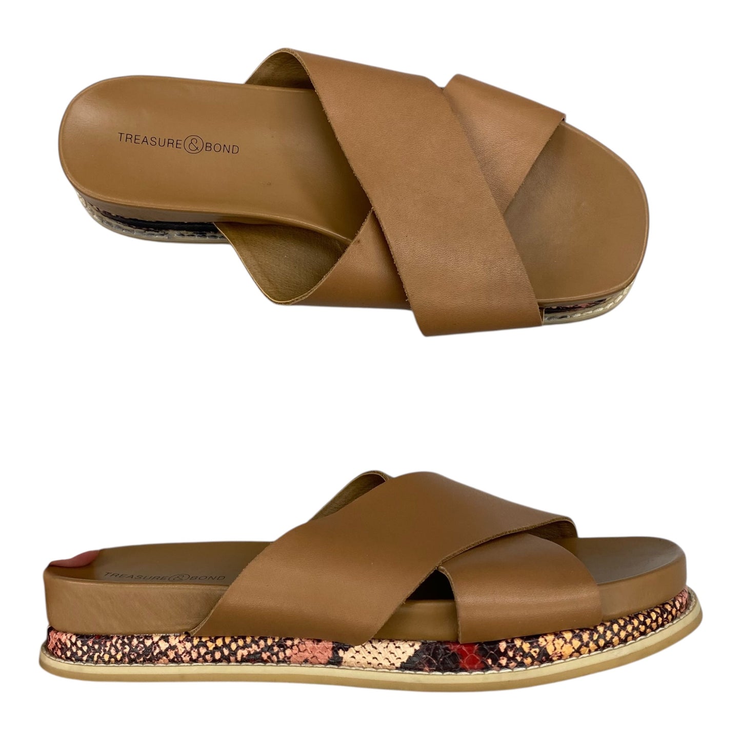 Sandals Flats By Treasure And Bond In Tan, Size:8.5