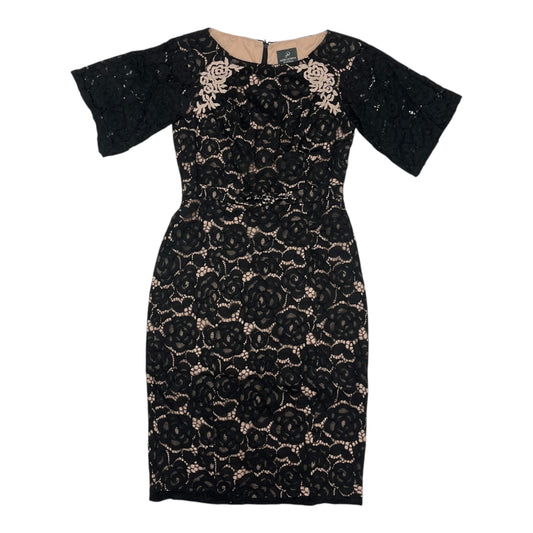 Dress Party Midi By Adrianna Papell In Black & Cream, Size:2
