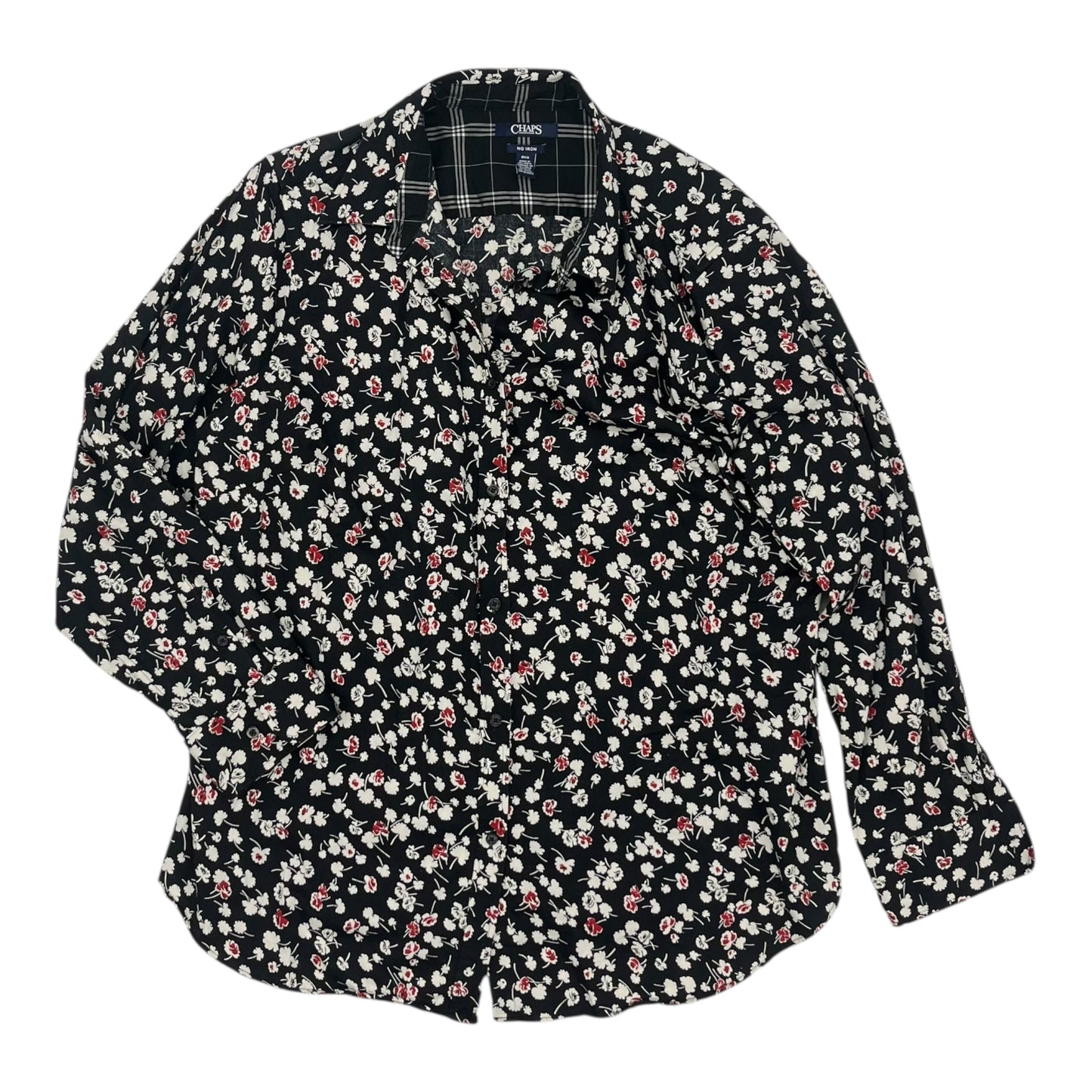 Blouse Ls By Chaps In Black & Red, Size:1
