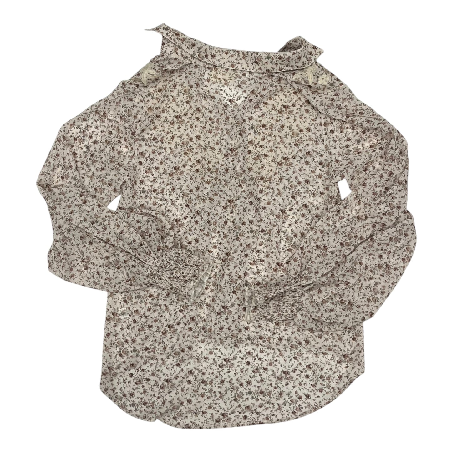 Blouse Ls By Clothes Mentor In Floral Print, Size:M