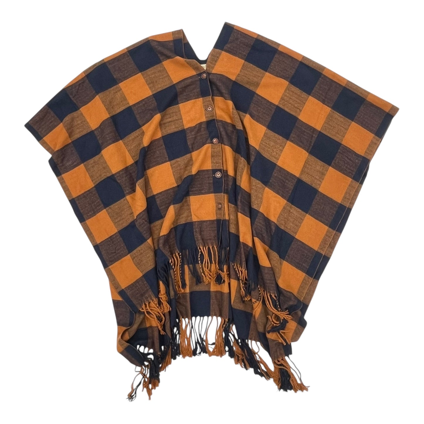 Poncho By Matilda Jane In Blue & Brown, Size:Osfm