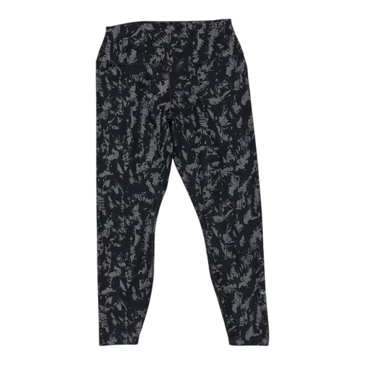 Athletic Leggings By Nike Apparel In Black & Grey, Size:L