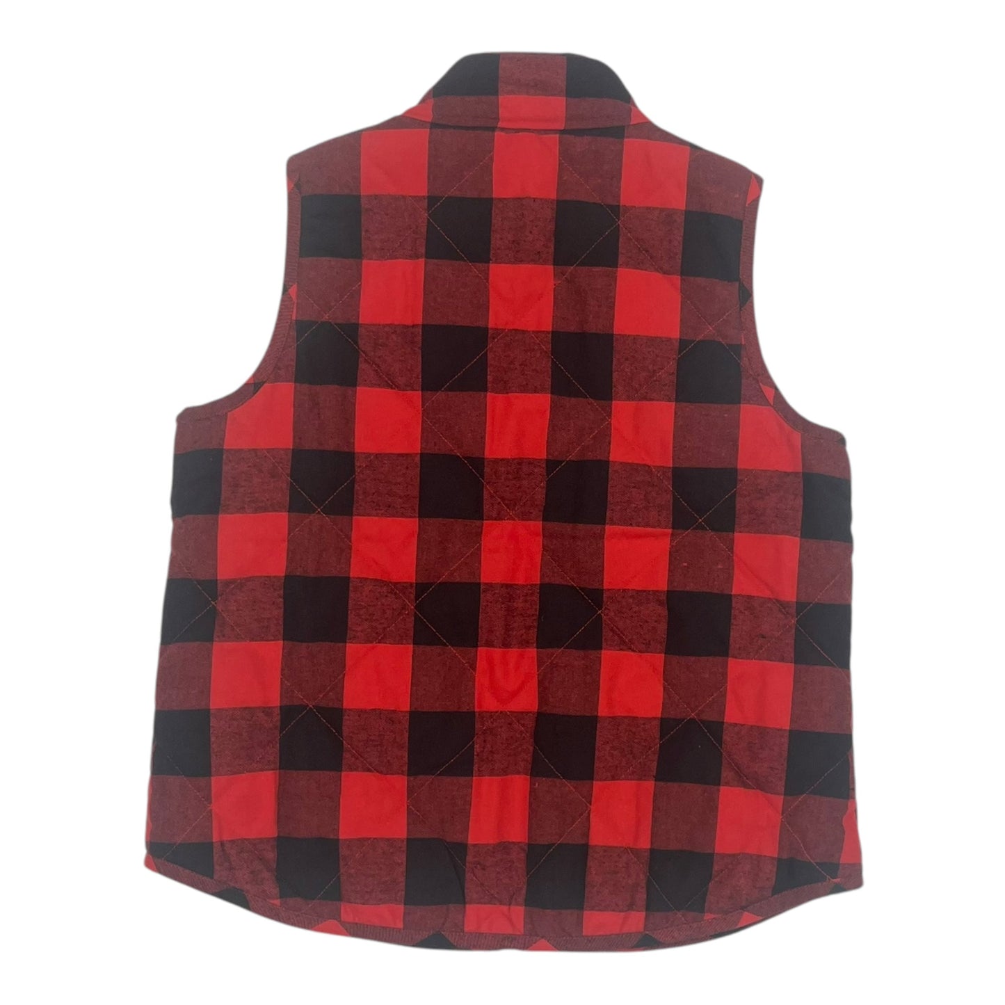 Vest Puffer & Quilted By Mudpie In Plaid Pattern, Size:L