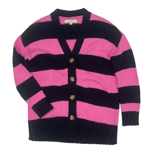 Sweater Cardigan By Loft In Blue & Pink, Size:Xs