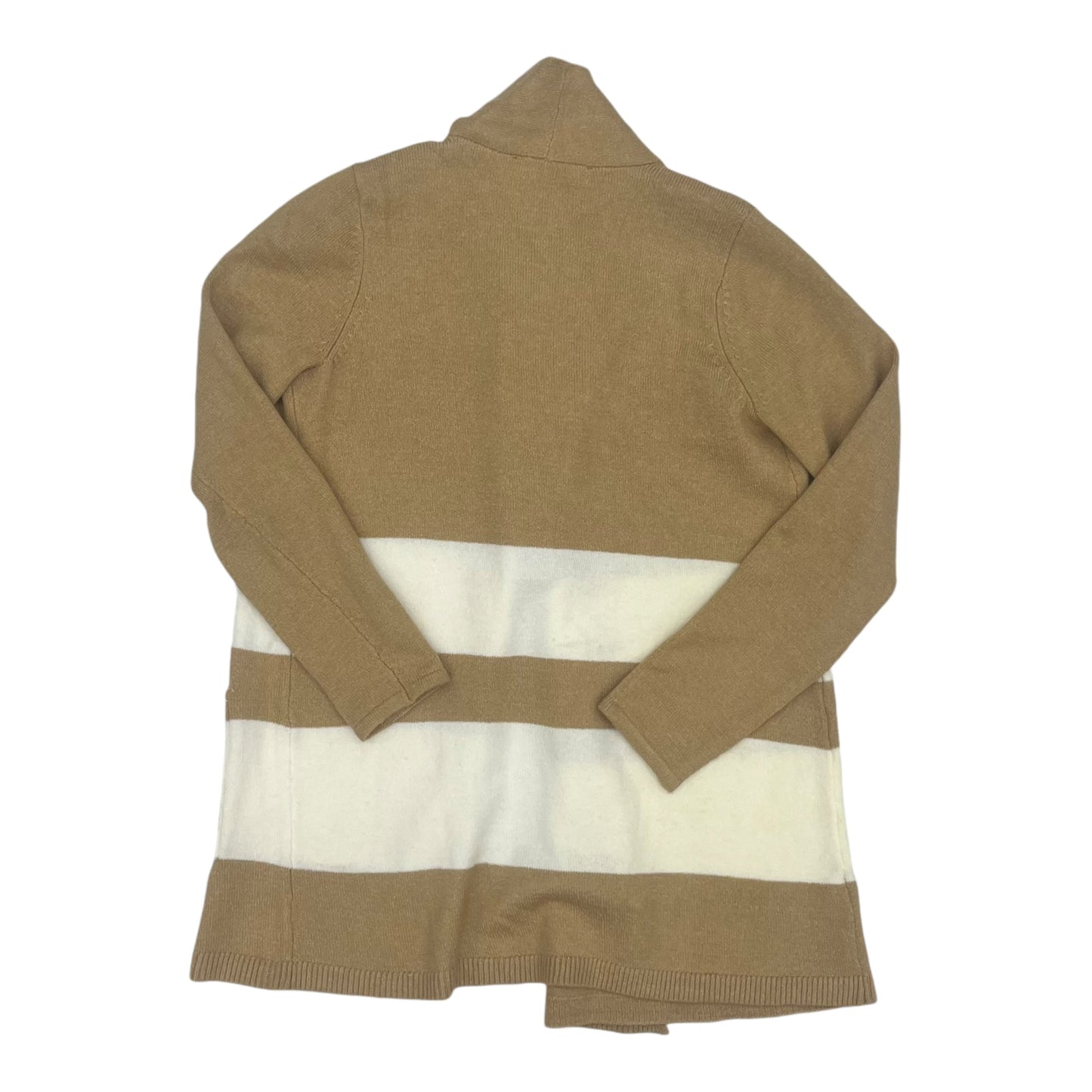 Sweater Cardigan By Loft In Cream & Tan, Size:S