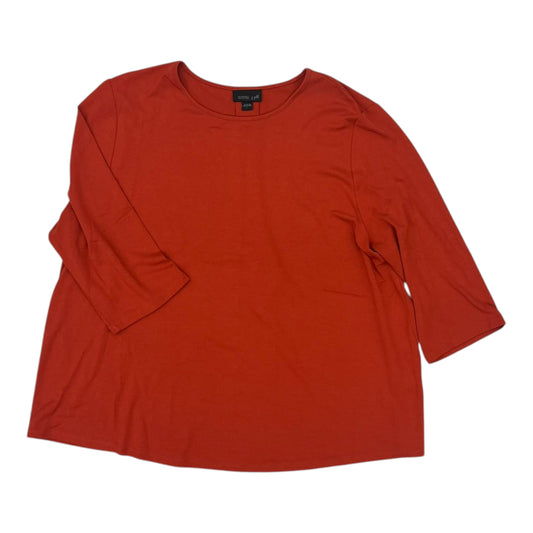 Top 3/4 Sleeve Basic By J. Jill In Orange, Size:L