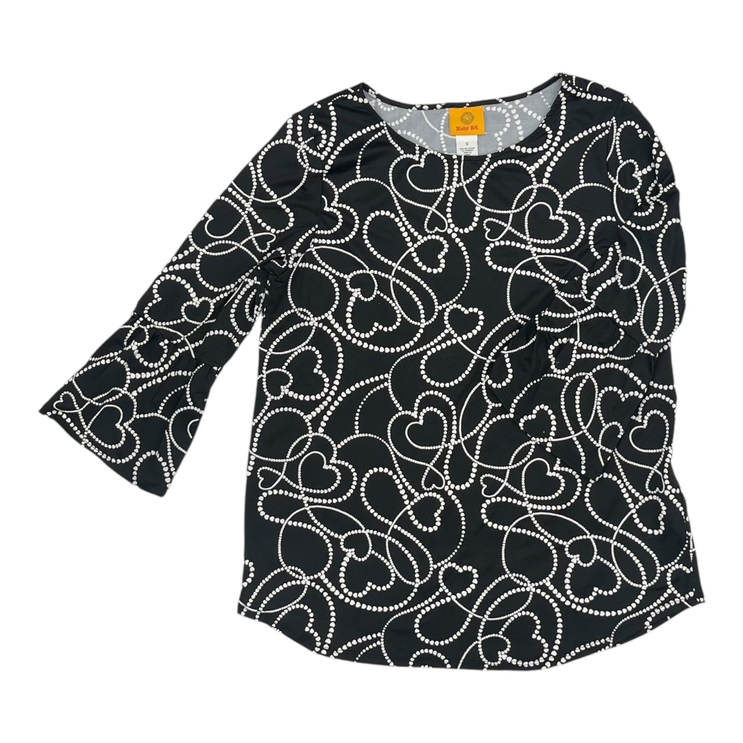 Blouse 3/4 Sleeve By Ruby Rd In Black, Size:S