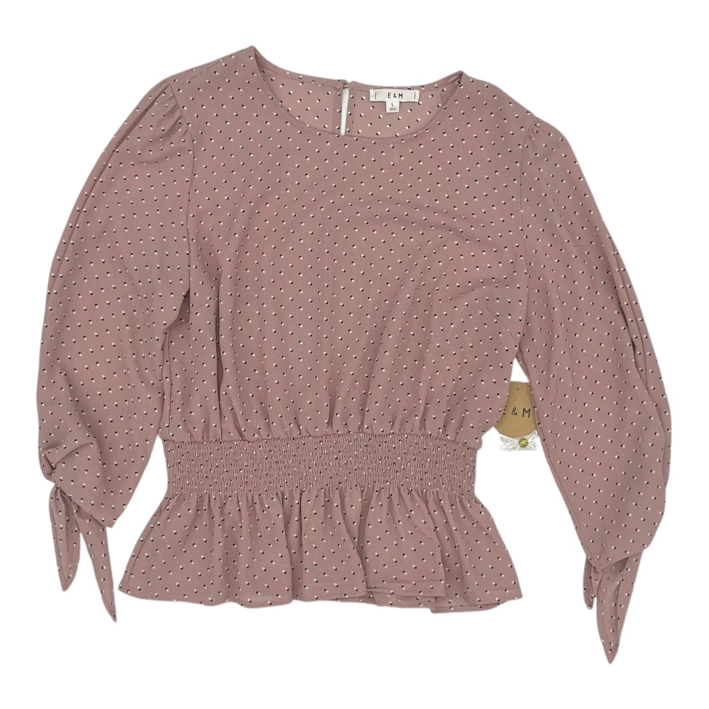 Blouse Ls By E&M In Pink, Size:L