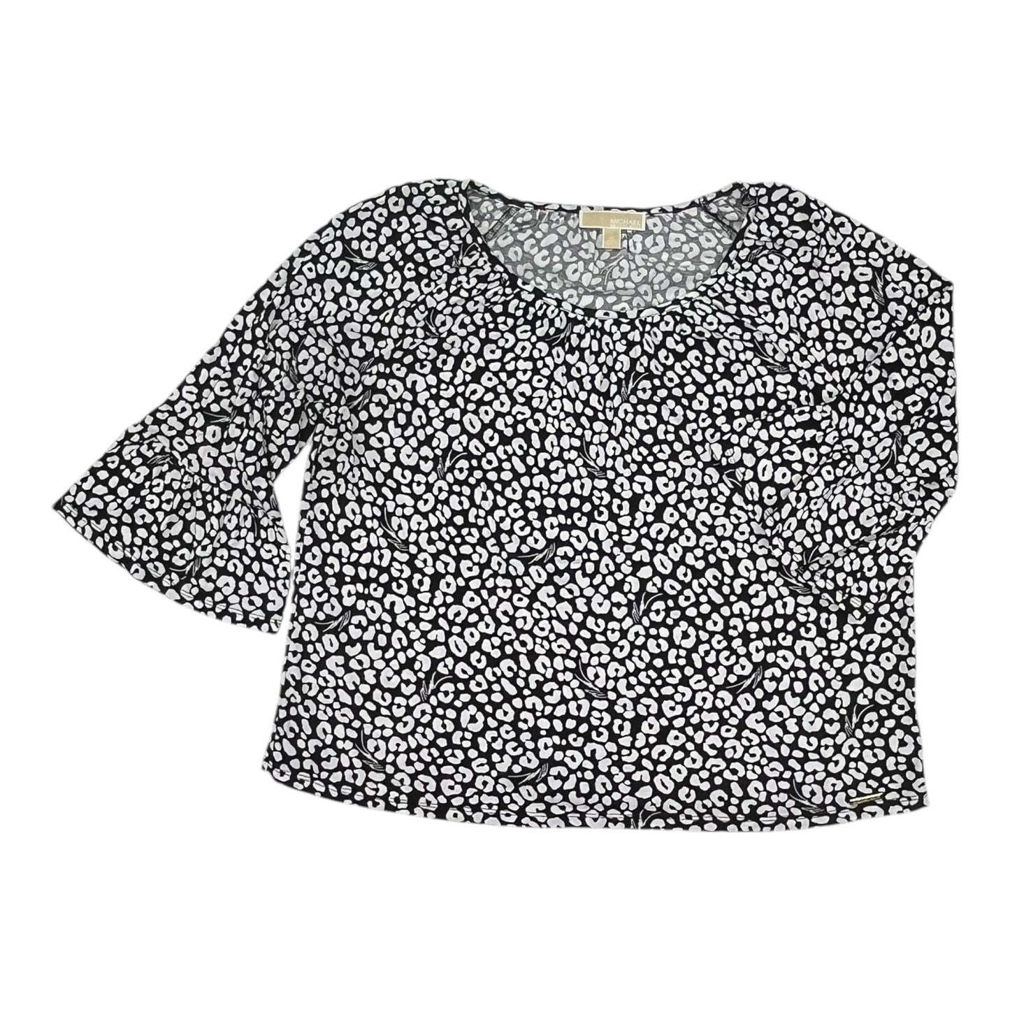 Top 3/4 Sleeve Designer By Michael Kors In Black & White, Size:Xl