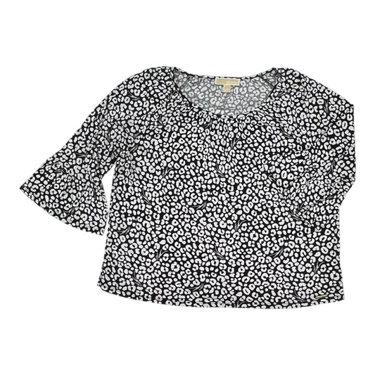 Top 3/4 Sleeve Designer By Michael Kors In Black & White, Size:Xl