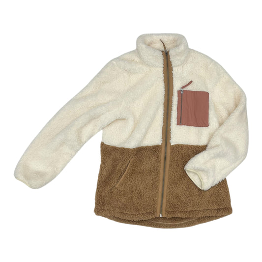 Jacket Faux Fur & Sherpa By Maurices In Brown & Cream, Size:L