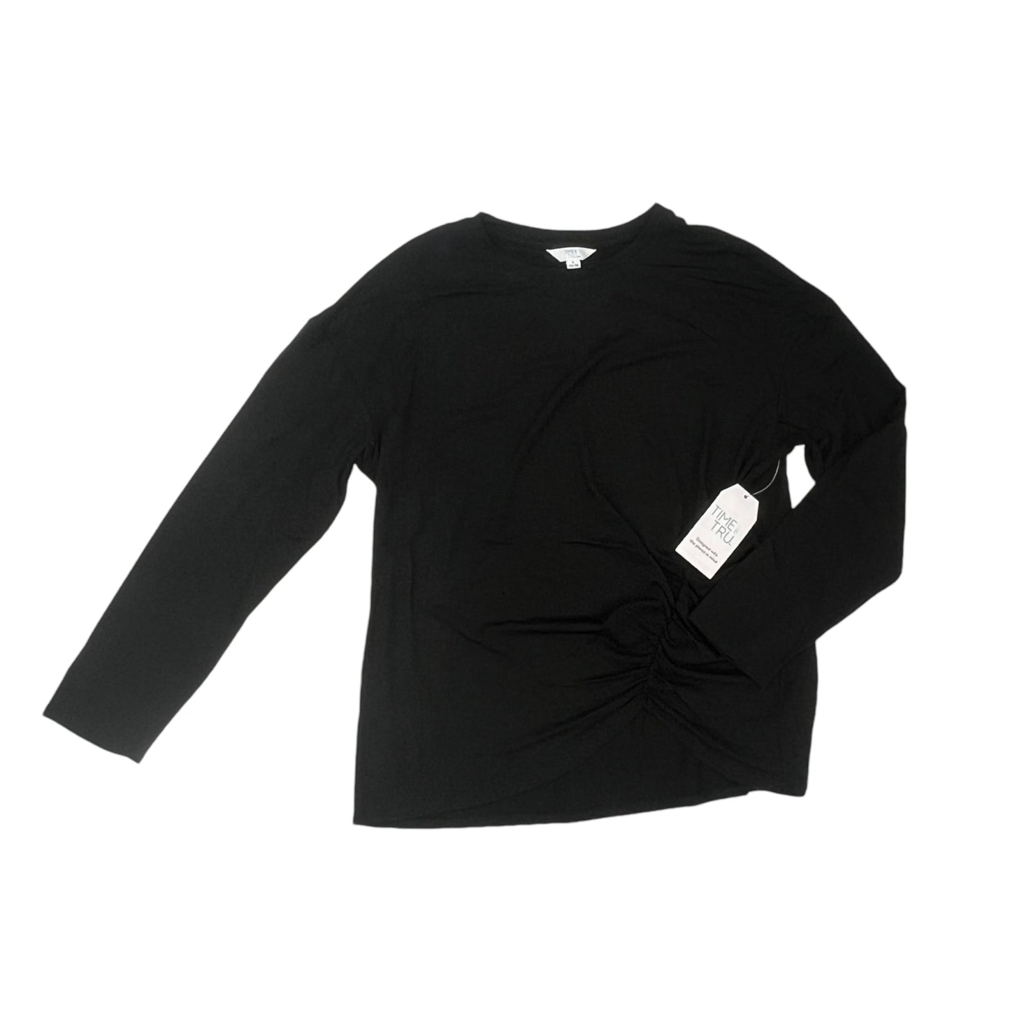 Top Ls By Time And Tru In Black, Size:L