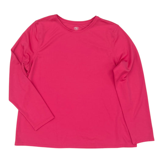 Athletic Top Ls Crewneck By Athletic Works In Pink, Size:Xxl