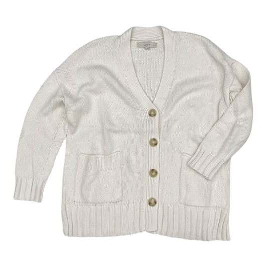 Sweater Cardigan By Loft In Cream, Size:Lp