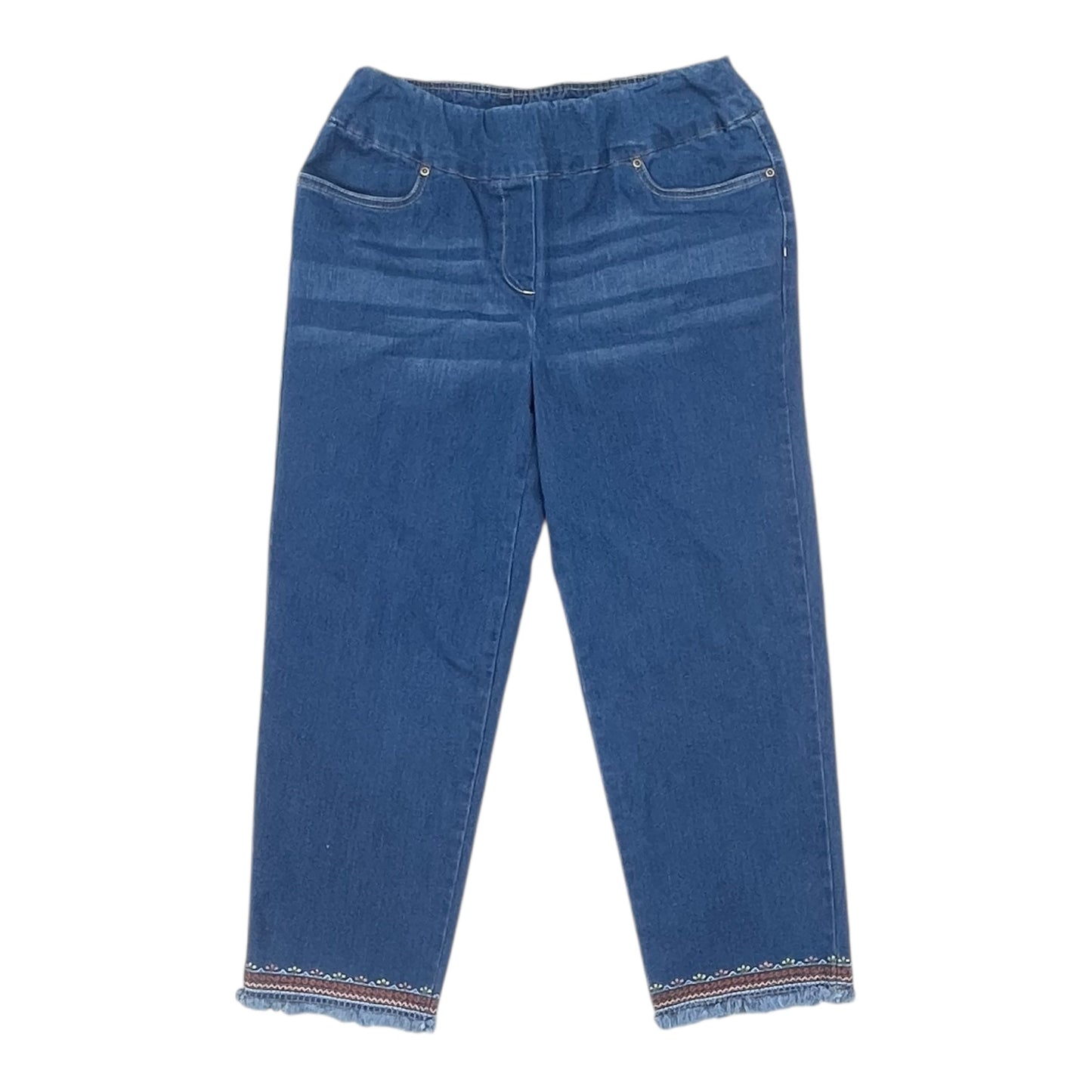 Jeans Straight By Alfred Dunner In Blue Denim, Size:12