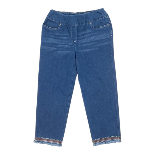 Jeans Straight By Alfred Dunner In Blue Denim, Size:12