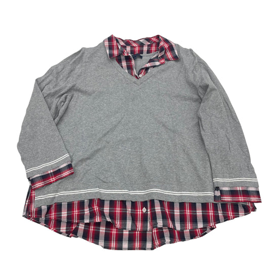 GREY TOP LS by TOMMY HILFIGER Size:1X