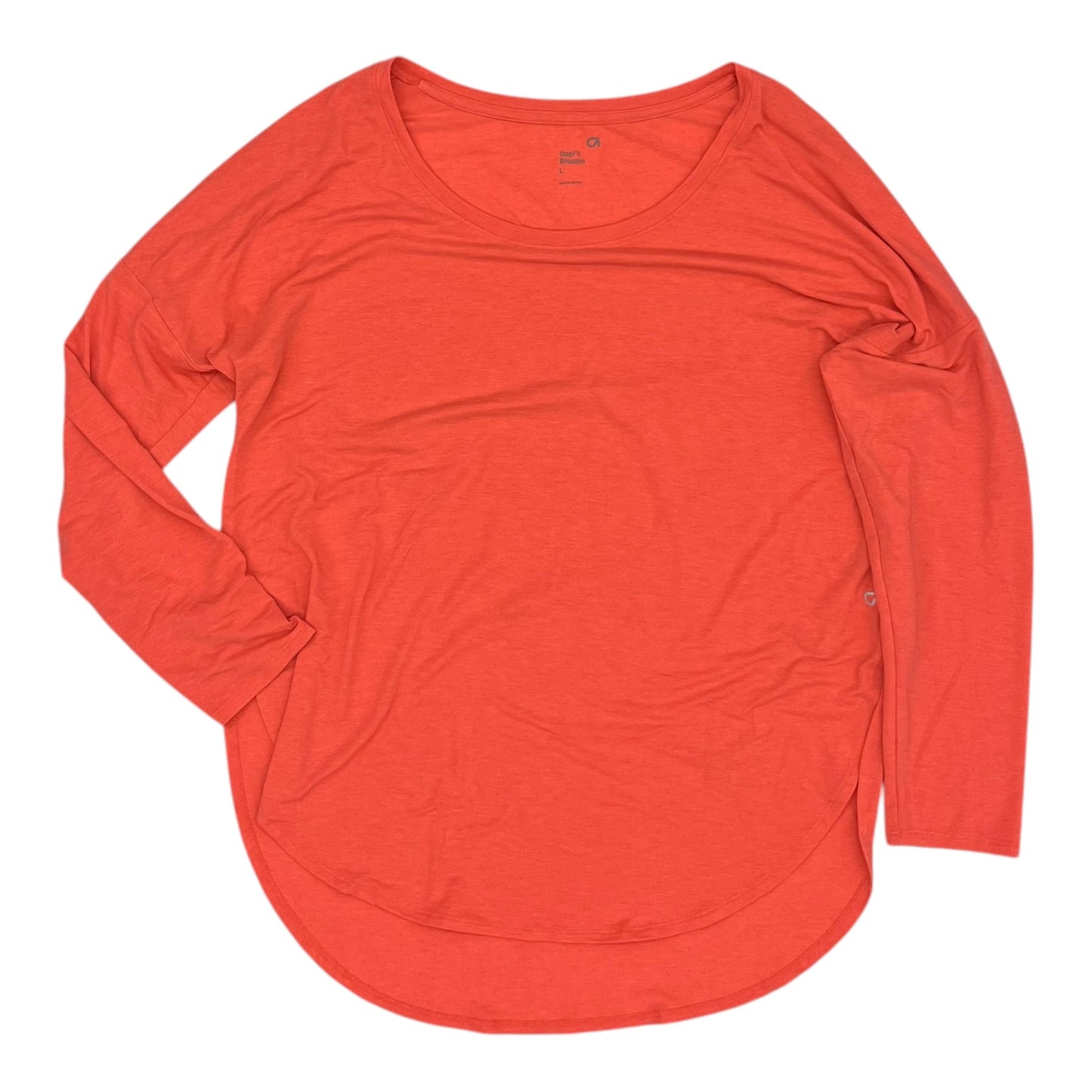 Athletic Top Ls Crewneck By Gapfit In Coral, Size:L