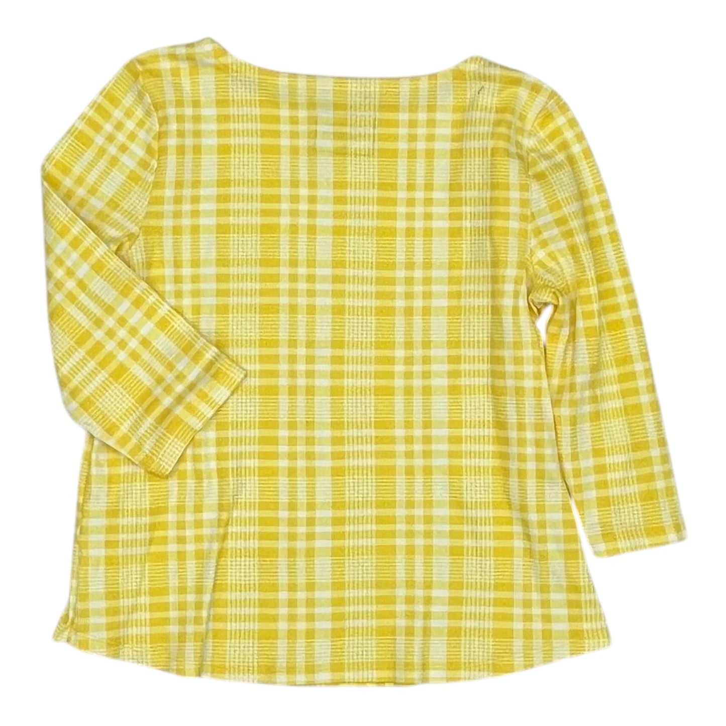 Top 3/4 Sleeve By Charter Club In Yellow, Size:Xl