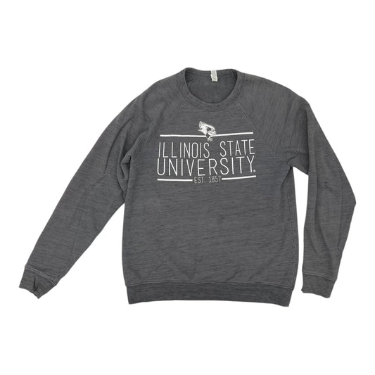 Athletic Top Ls Crewneck By Bella + Canvas In Grey, Size:M