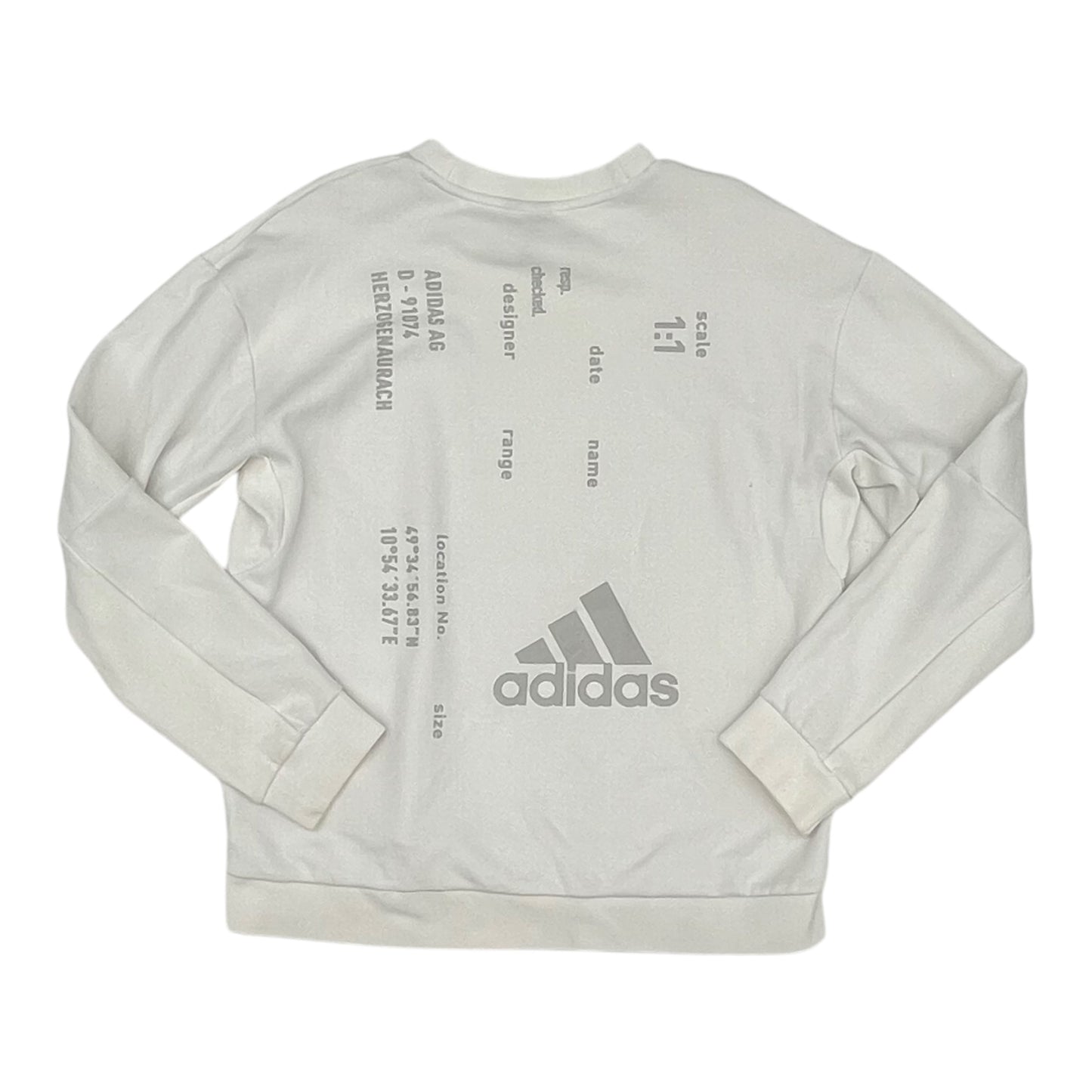 Sweatshirt Crewneck By Adidas In White, Size:L