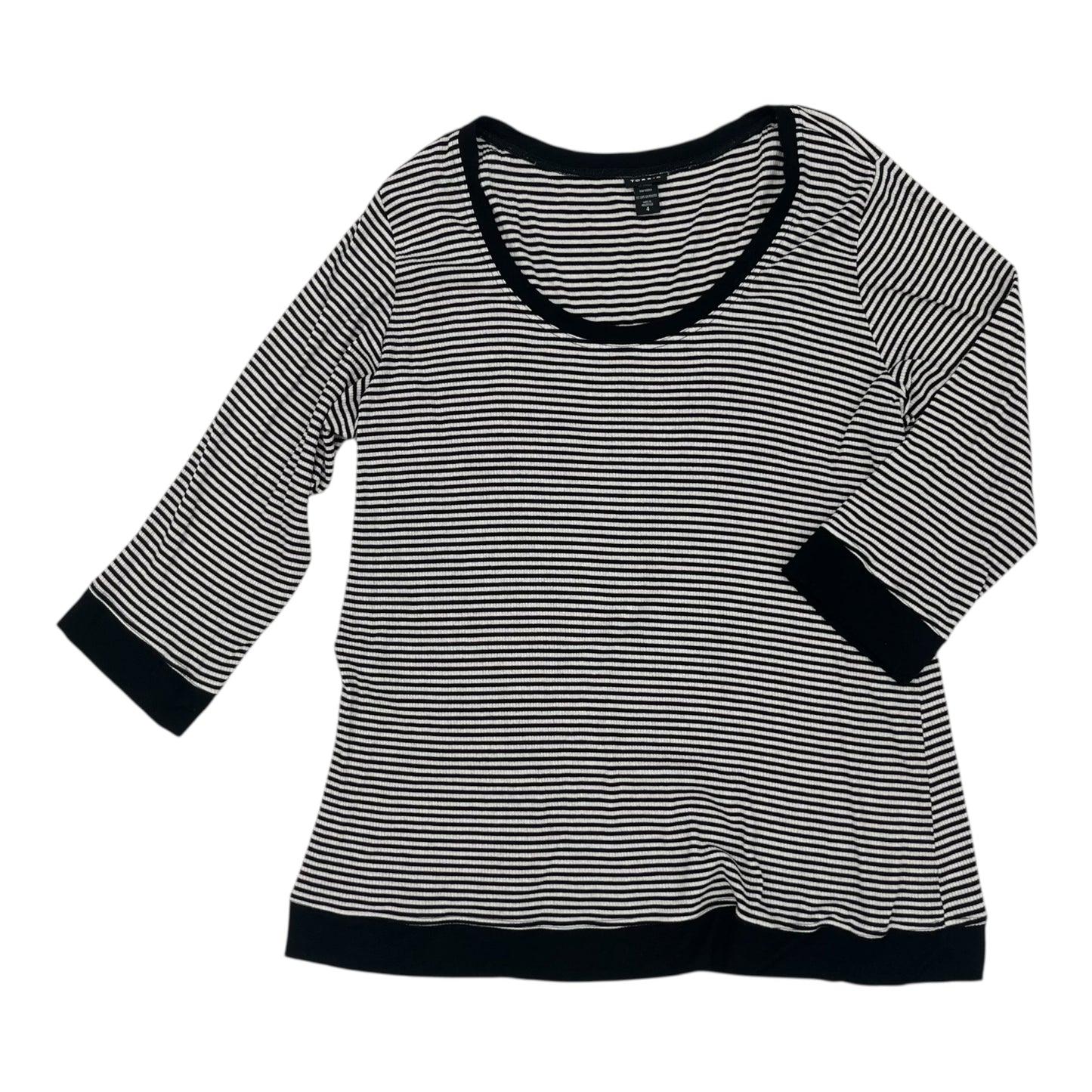 Top 3/4 Sleeve By Torrid In Black & White, Size:4X