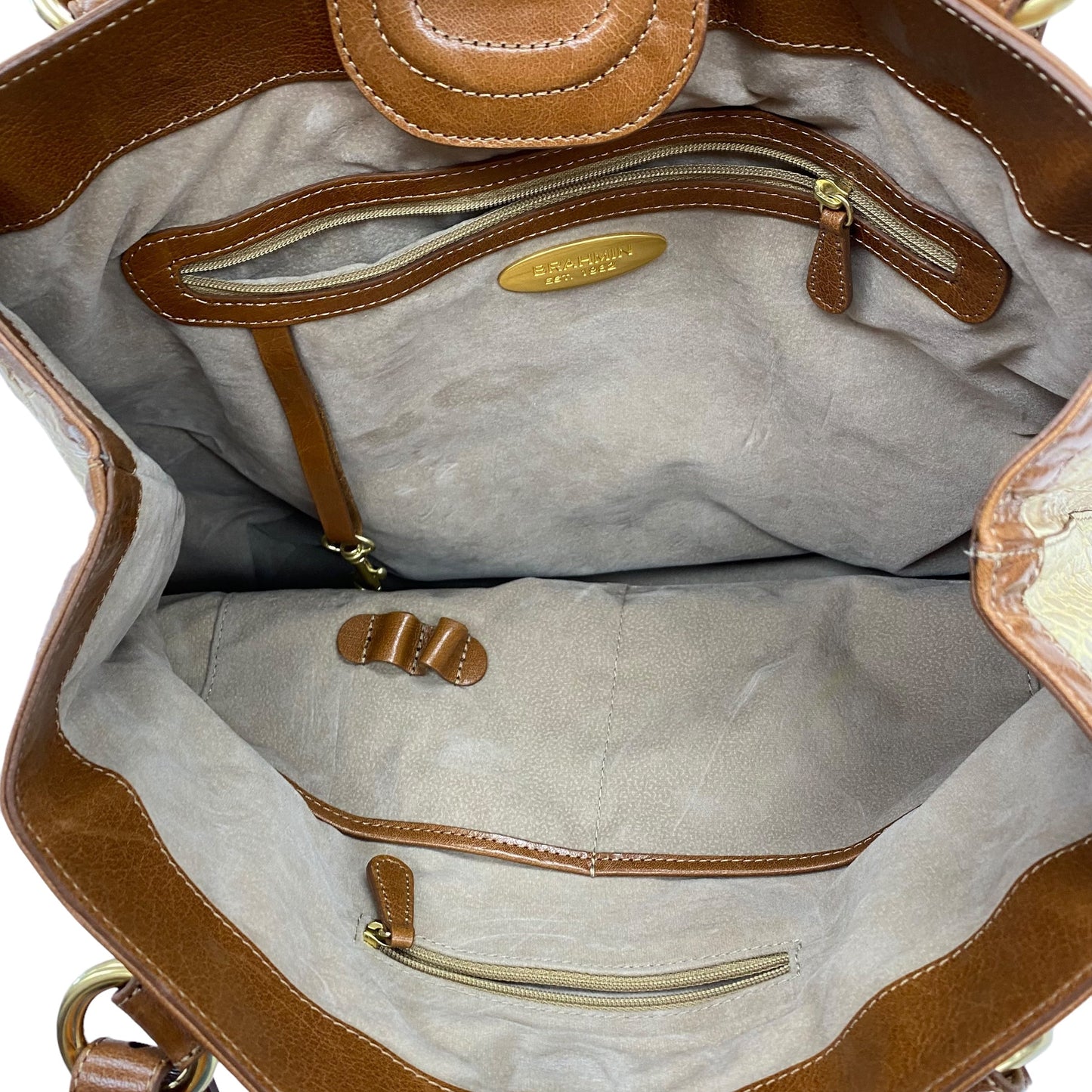 TAN HANDBAG DESIGNER by BRAHMIN Size:MEDIUM