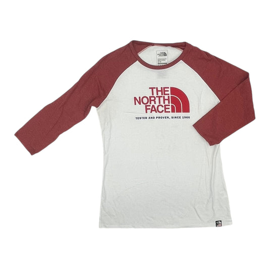 Athletic Top Ls Crewneck By The North Face In Red & White, Size:M