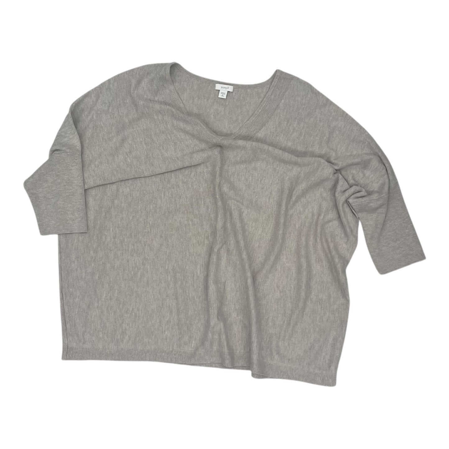 Top 3/4 Sleeve By Pure Jill In Grey, Size:Mp