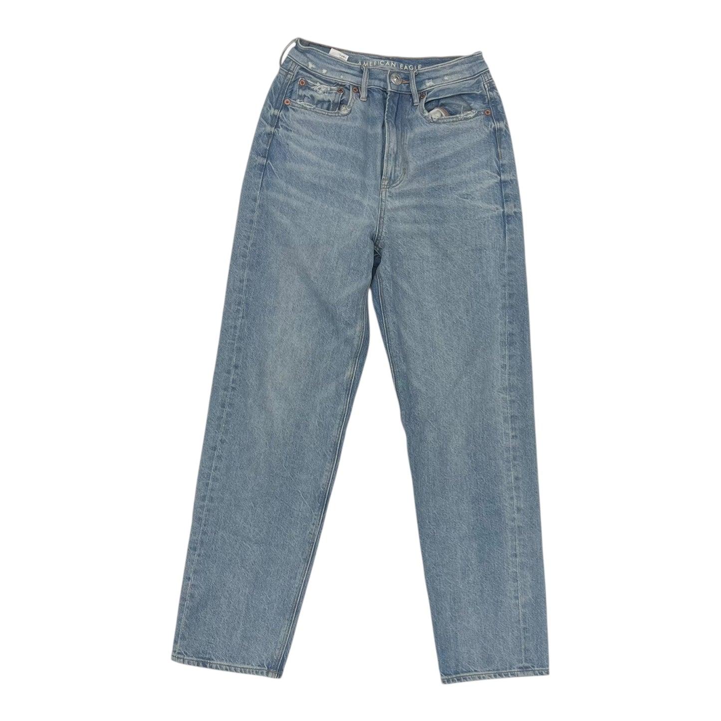Jeans Straight By American Eagle In Blue Denim, Size:0P