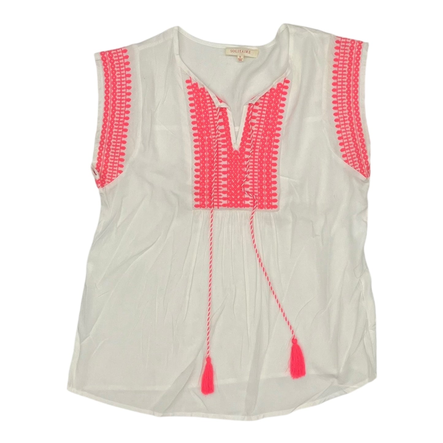 Top Ss By Solitaire In Pink & White, Size:S