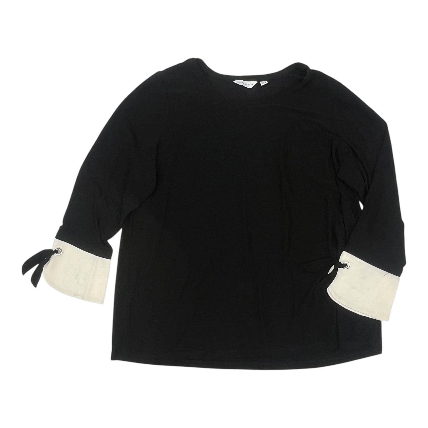 Blouse Ls By Susan Graver In Black, Size:2X