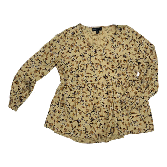 Blouse Ls By Lane Bryant In Tan, Size:1X