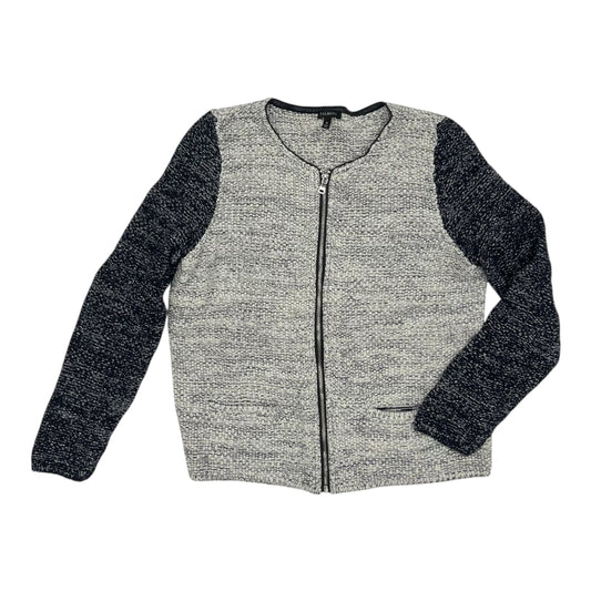 Sweater Cardigan By Talbots In Blue & Cream, Size:M