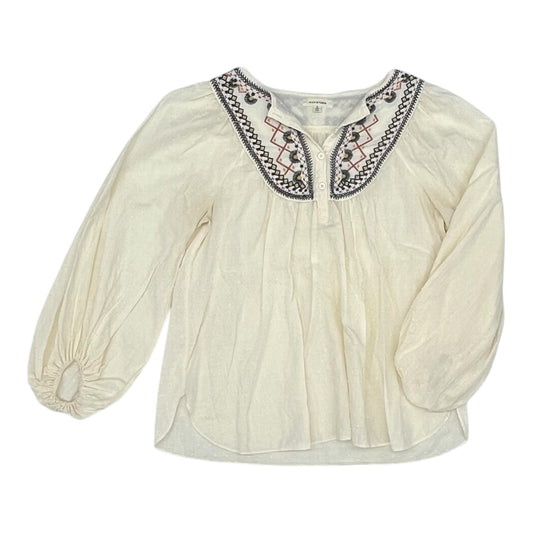 Blouse Ls By Max Studio In Cream, Size:S