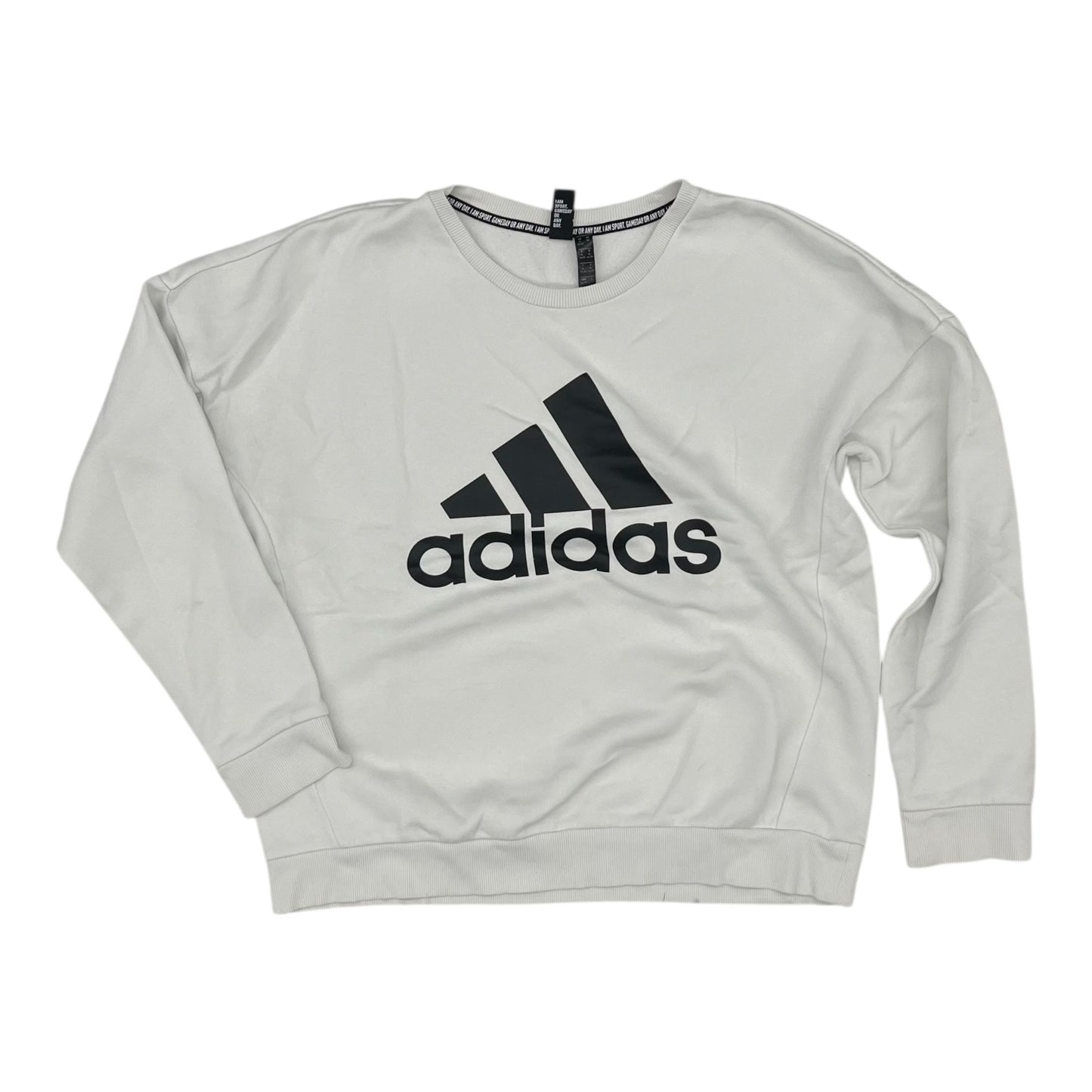 Athletic Sweatshirt Crewneck By Adidas In White, Size:Xl