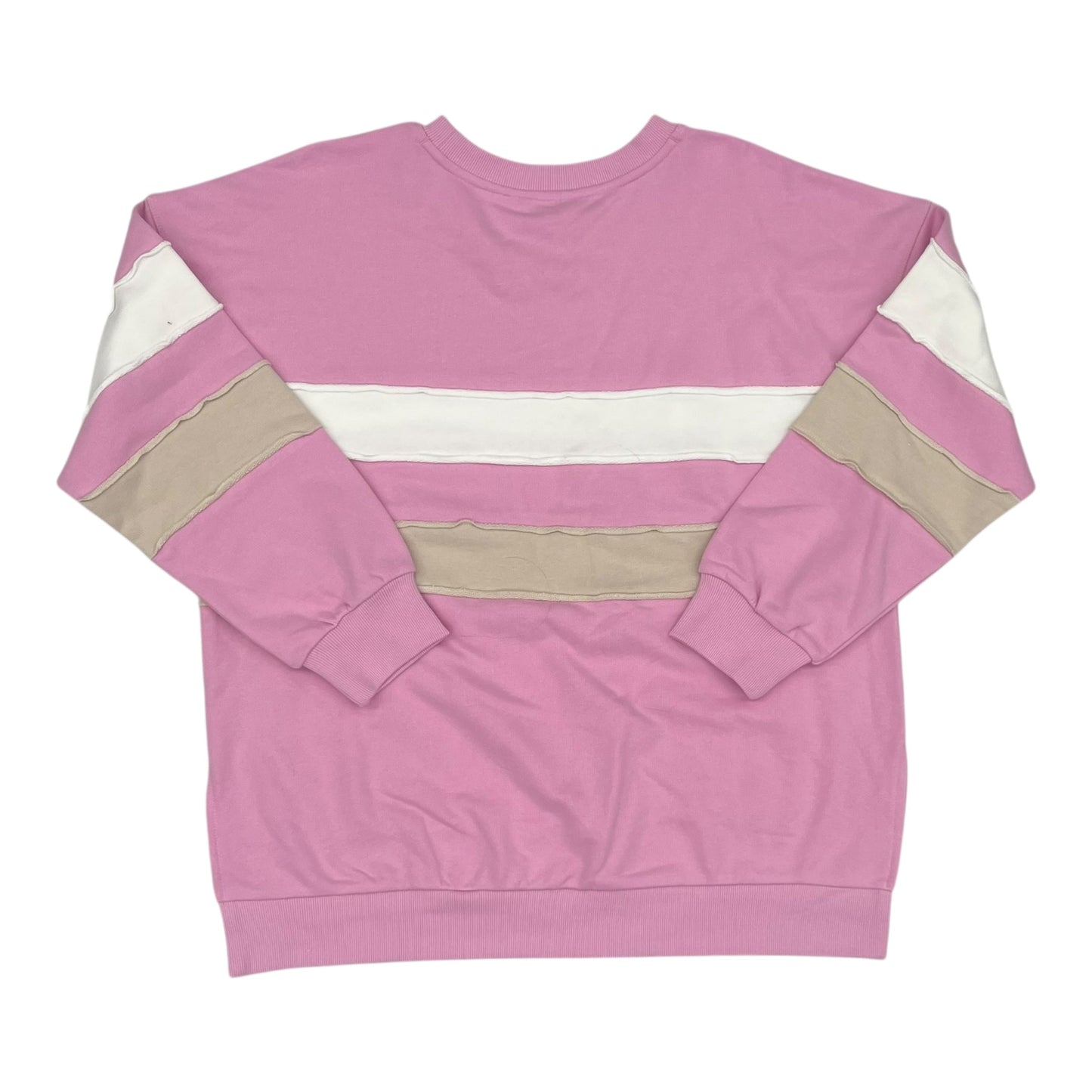 Sweatshirt Crewneck By Joy Lab In Pink & White, Size:L