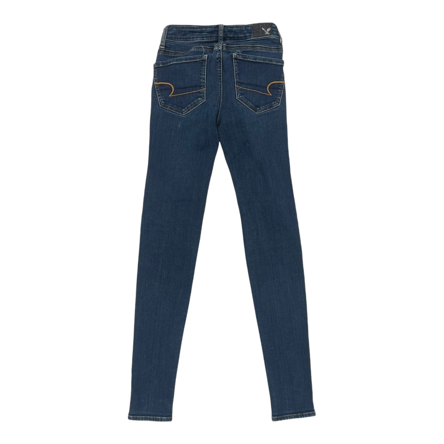 Jeans Skinny By American Eagle In Blue Denim, Size:0