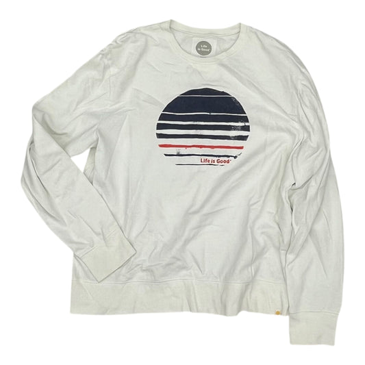 Sweatshirt Crewneck By Life Is Good In White, Size:L